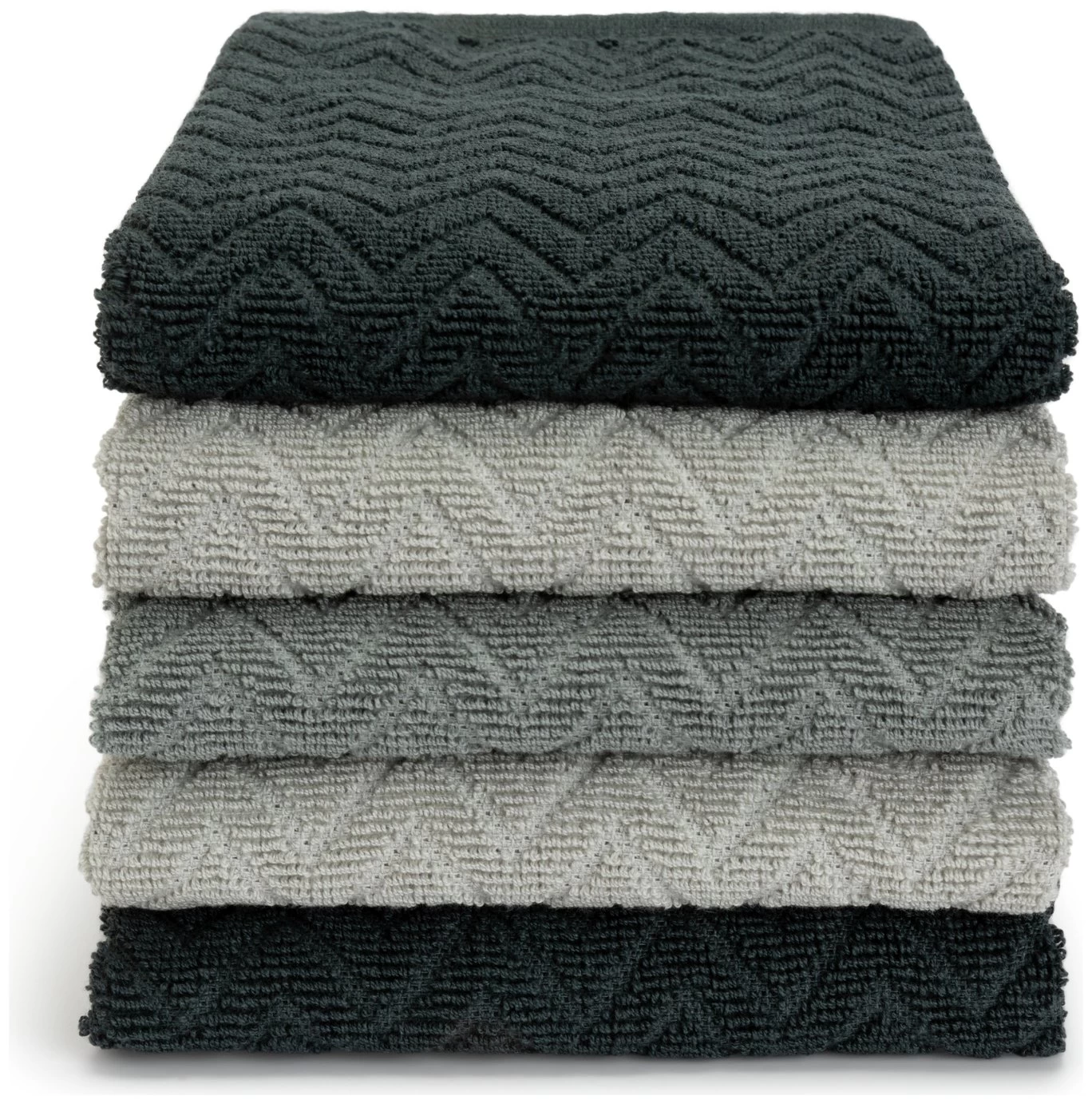 Habitat Zig Zag Terry Pack Of 5 Tea Towels - Image 3