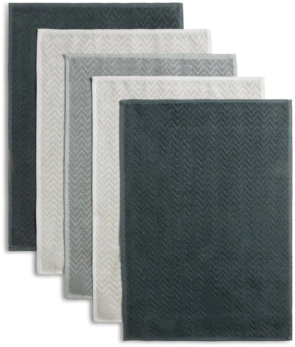 Habitat Zig Zag Terry Pack Of 5 Tea Towels - Image 5