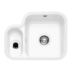 Franke By V&B 1.5 Bowl Undermount Ceramic Kitchen Sink With Left Hand Small Bowl VBK 160 - White - 126.0381.814