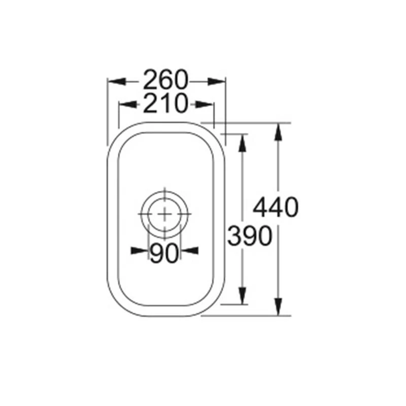 Franke By V&B 0.5 Bowl Undermount Ceramic Kitchen Sink VBK 110-21 - White - 126.0381.816 - Image 2