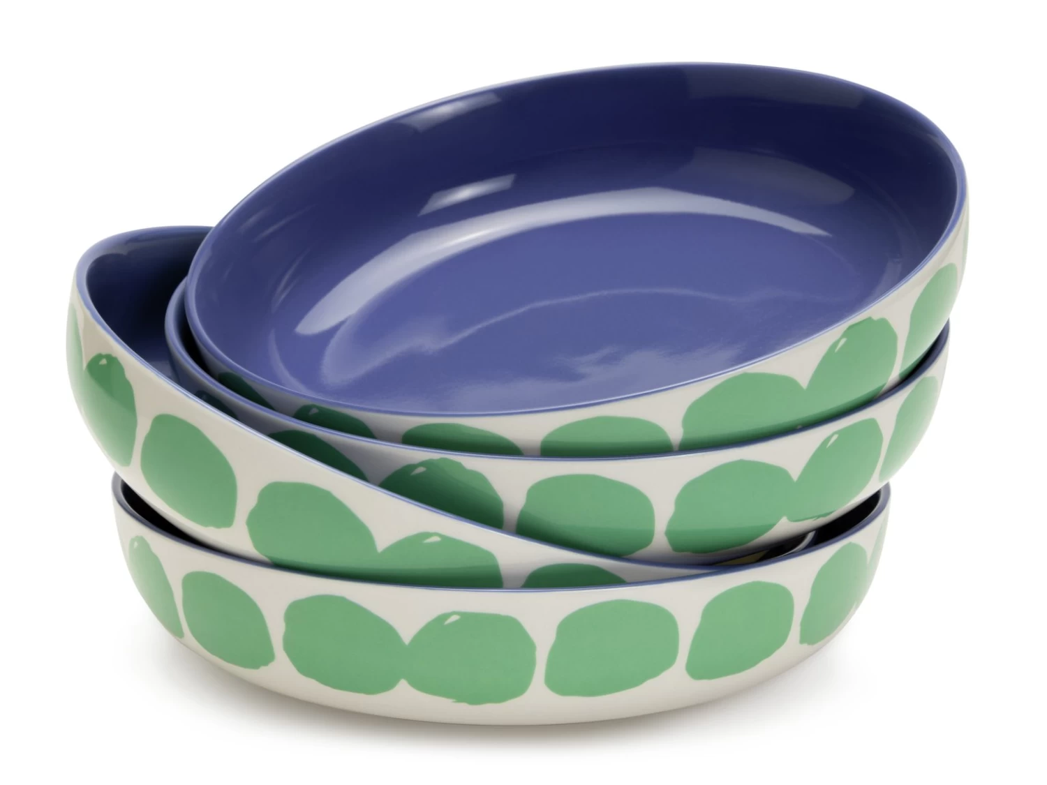 Habitat Abstract 4 Piece Stoneware Pasta Bowl - Image 4