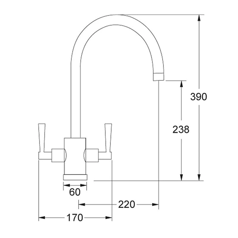 Franke Olympus J-Spout Kitchen Tap - Decor Steel - 115.0049.979 - Image 2