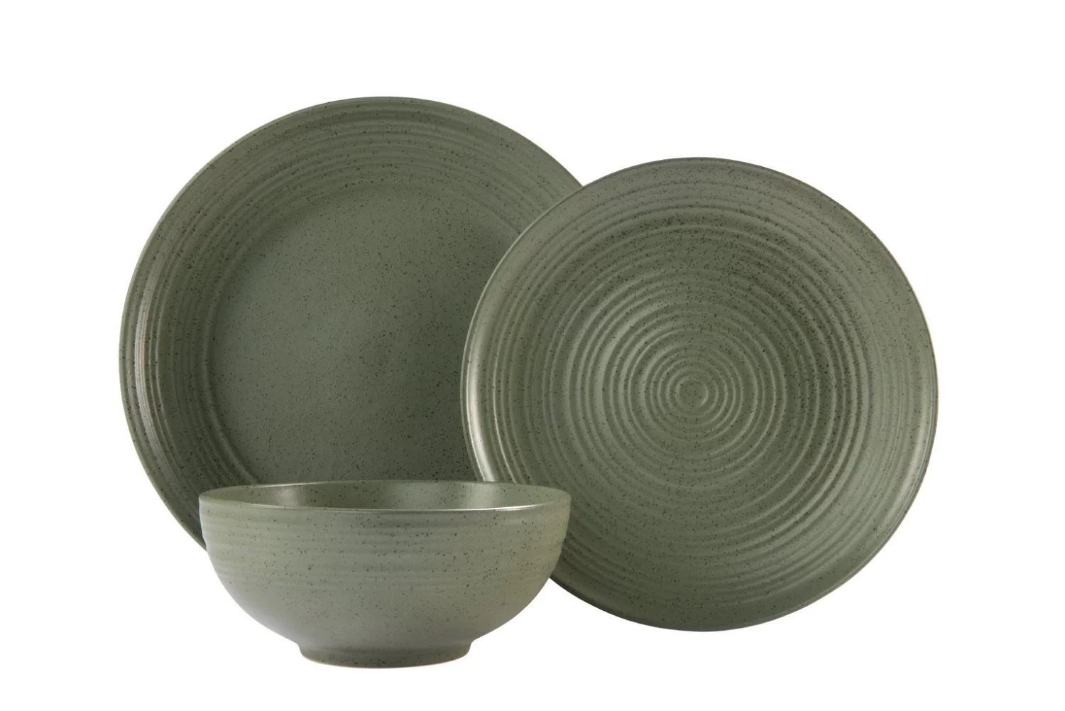 Habitat Textured Ripple 12 Piece Stoneware Dinner Set - Sage - Image 8