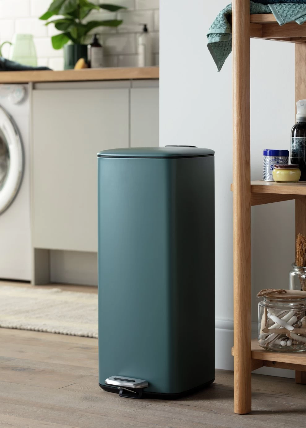 Habitat 28 Litre Square Waste Bin - Teal - Image 2