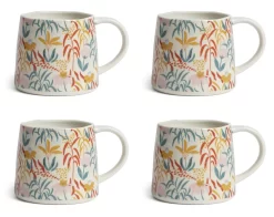 Habitat Floral Ripple Set Of 4 Mugs
