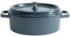 Habitat 3.6 Litre Cast Aluminium Casserole Dish - Blue