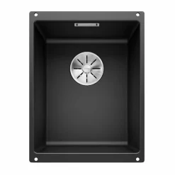Blanco SUBLINE 320-U Silgranit 1 Bowl Undermount Kitchen Sink With Manual InFino Waste - Black - 525983