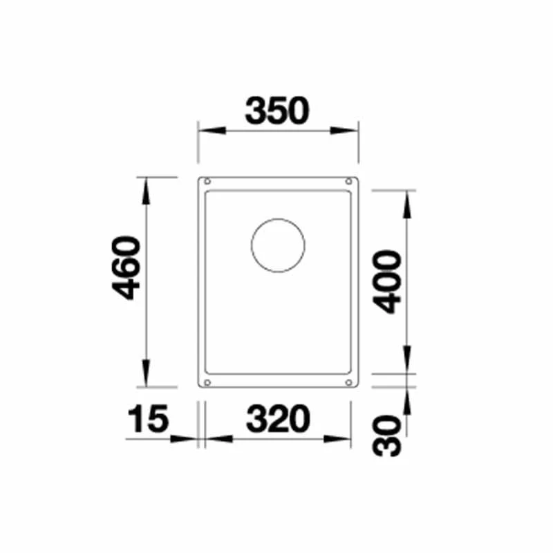 Blanco SUBLINE 320-U Silgranit 1 Bowl Undermount Kitchen Sink With Manual InFino Waste - Black - 525983 - Image 2