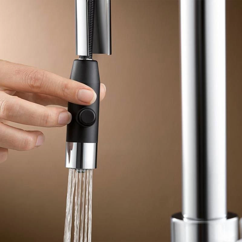 Blanco CARENA-S Vario Pull-Out Spray Silgranit-Look Dual Finish Kitchen Tap - Black/Chrome - 526172 - Image 4