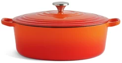 Habitat 4.7 Litre Cast Iron Oval Casserole Dish - Orange