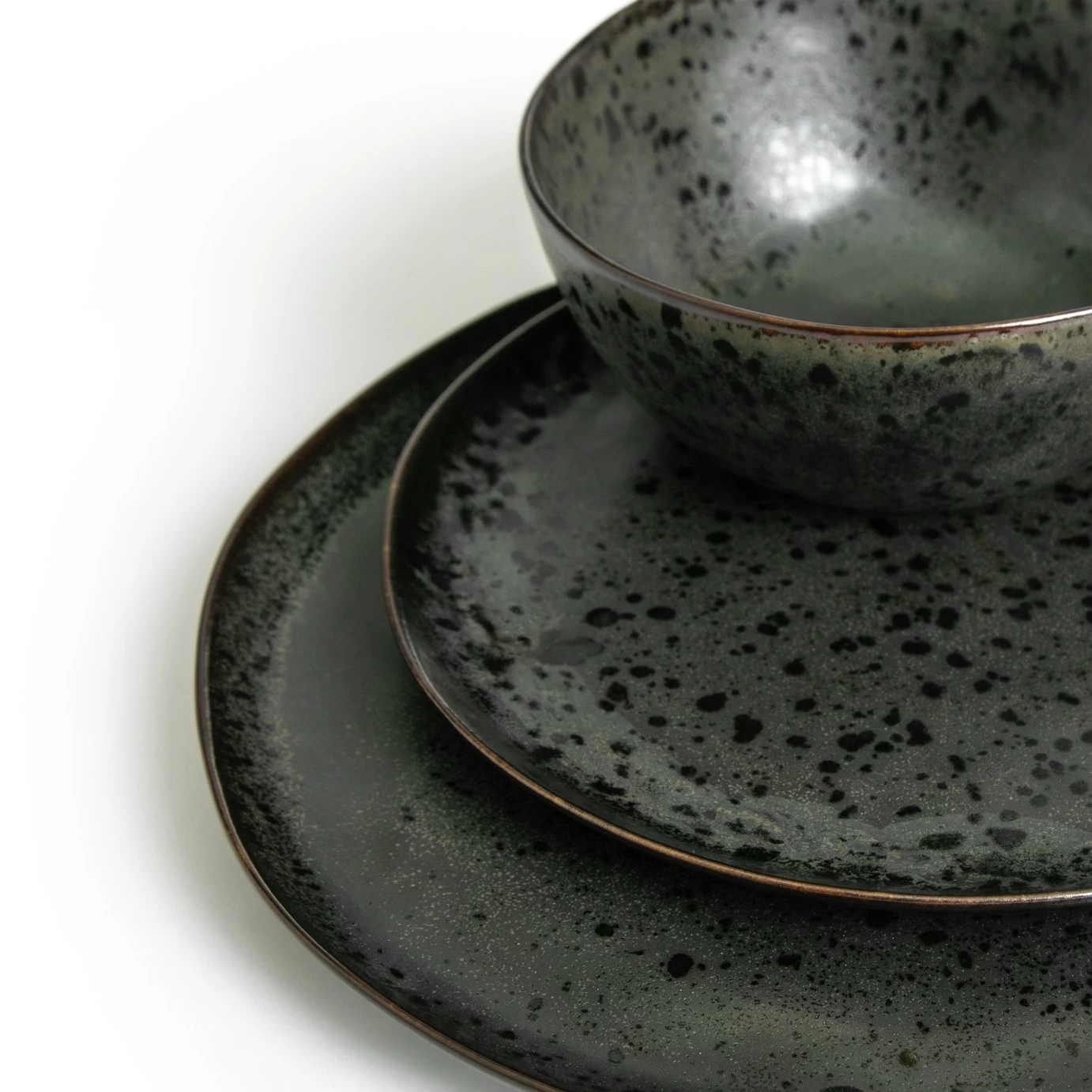 Habitat Preto 12 Piece Stoneware Dinner Set - Black - Image 6