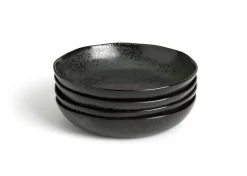 Habitat Preto 4 Piece Stoneware Pasta Bowls - Black