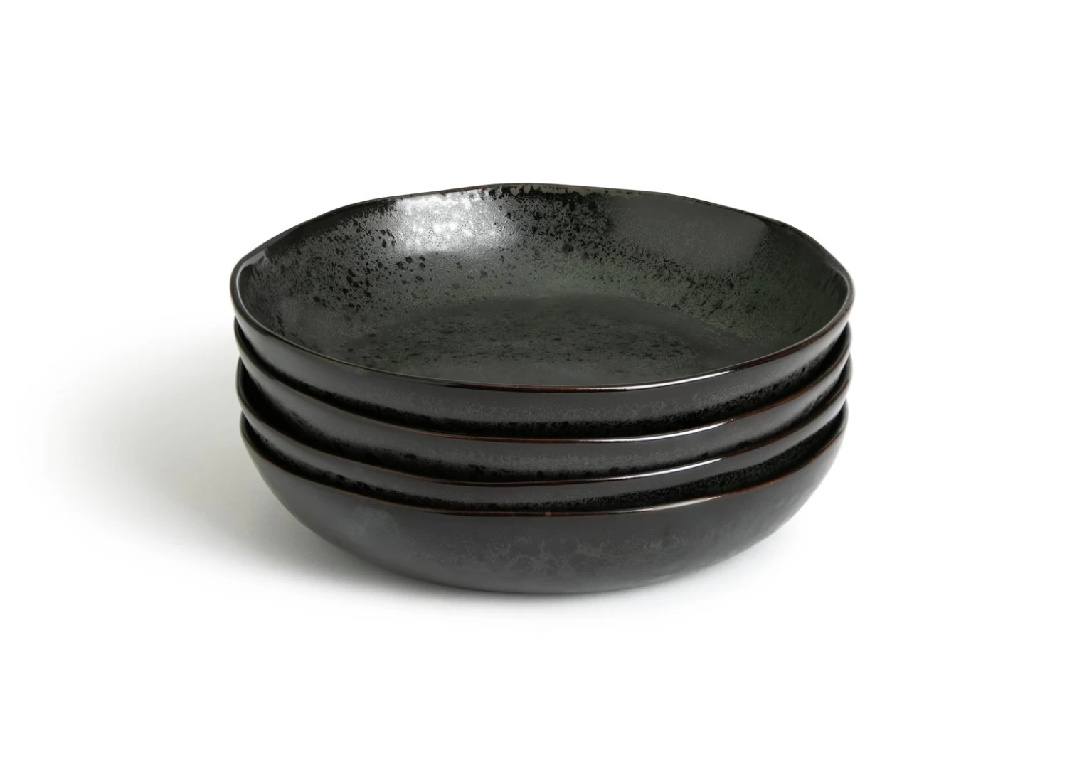 Habitat Preto 4 Piece Stoneware Pasta Bowls - Black
