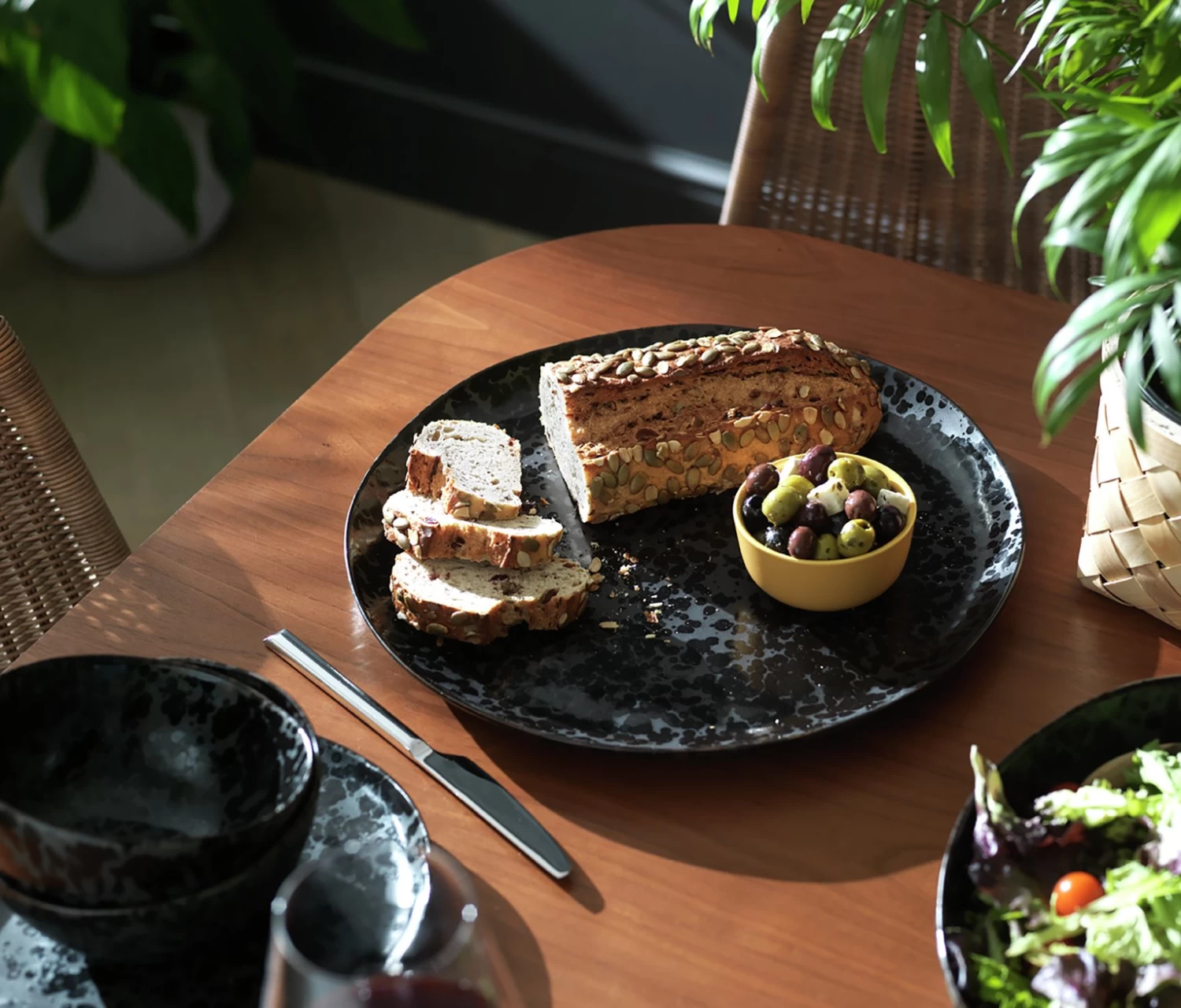 Habitat Preto Stoneware Serving Platter - Black - Image 2