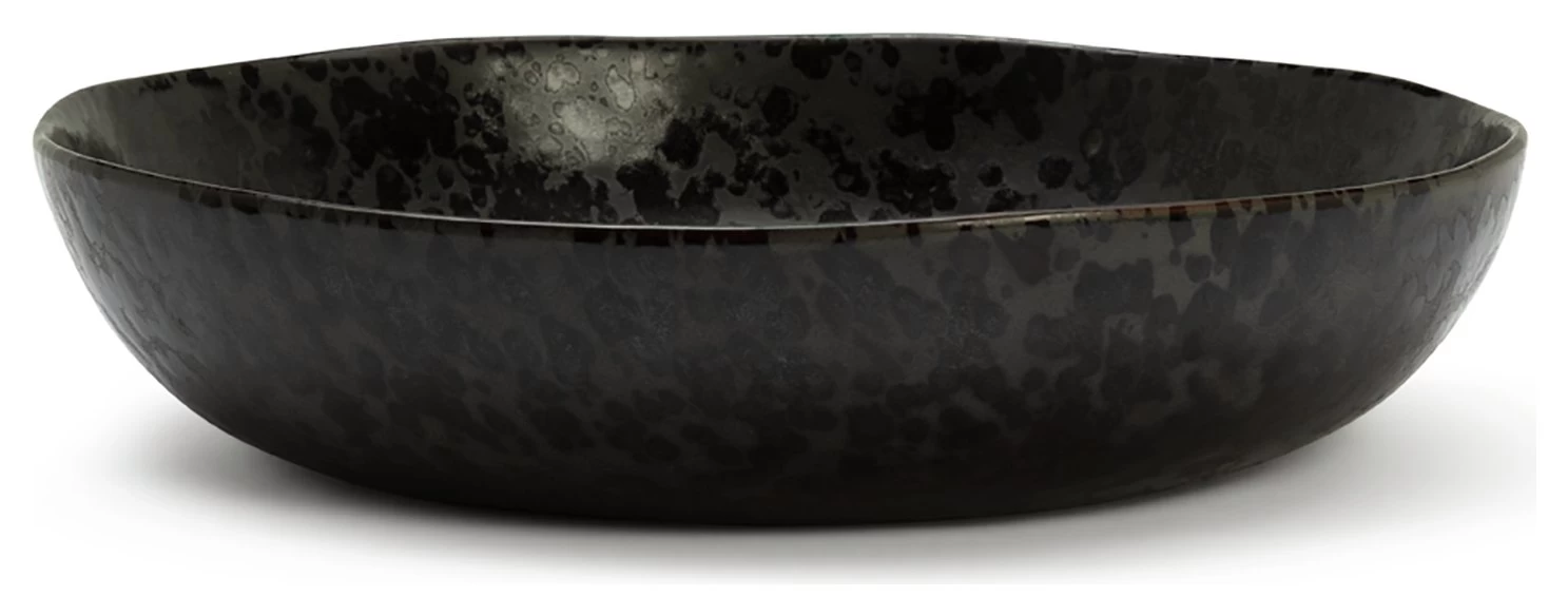 Habitat Preto Stoneware Serving Bowl - Black - Image 4