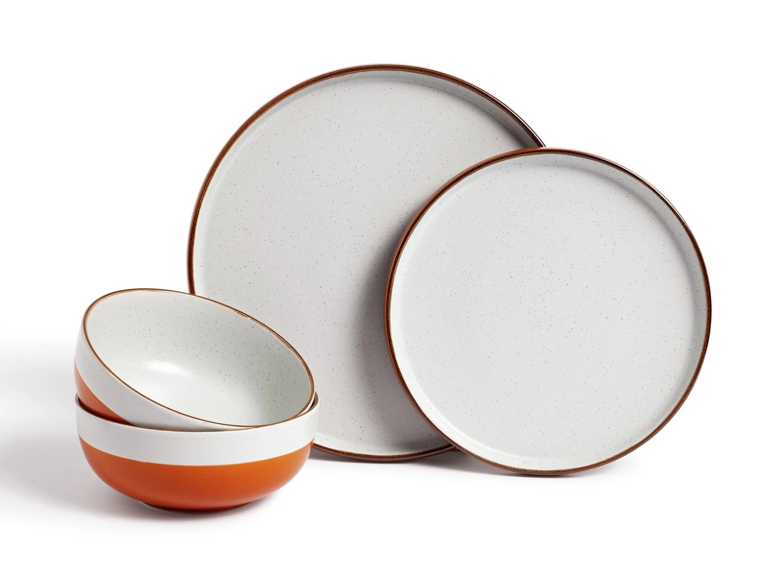 Habitat 12 Piece Stoneware Dinner Set - Rust Speckle
