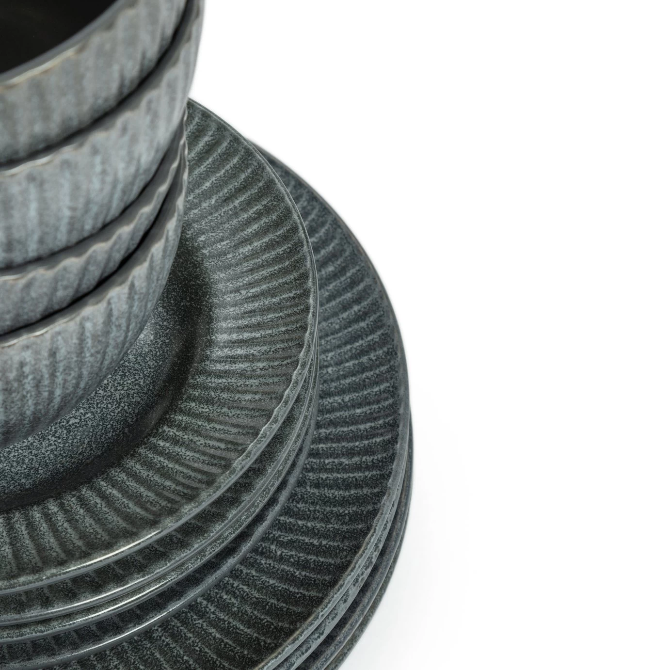 Habitat 12 Piece Stoneware Felicity Dinner Set - Blue - Image 6