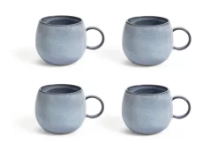 Habitat Evora Set Of 4 Stoneware Mugs - Blue