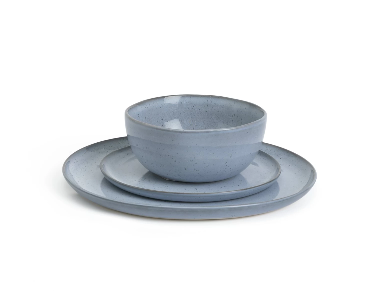 Habitat Evora 12 Piece Stoneware Dinner Set - Blue - Image 3
