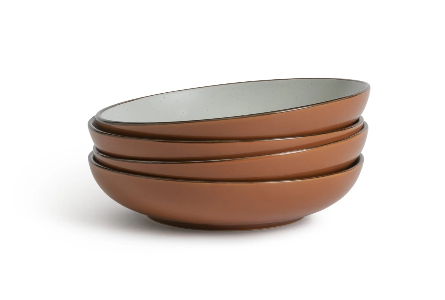Habitat Speckle 4 Piece Stoneware Pasta Bowl - Rust - Image 3
