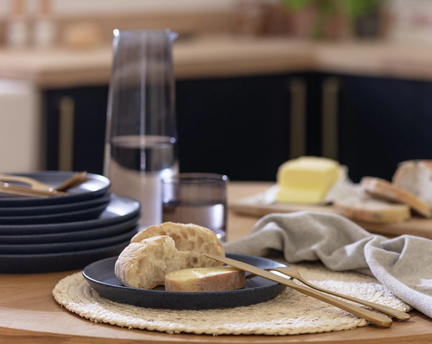 Habitat Addison 4 Piece Stoneware Side Plate - Blue - Image 2