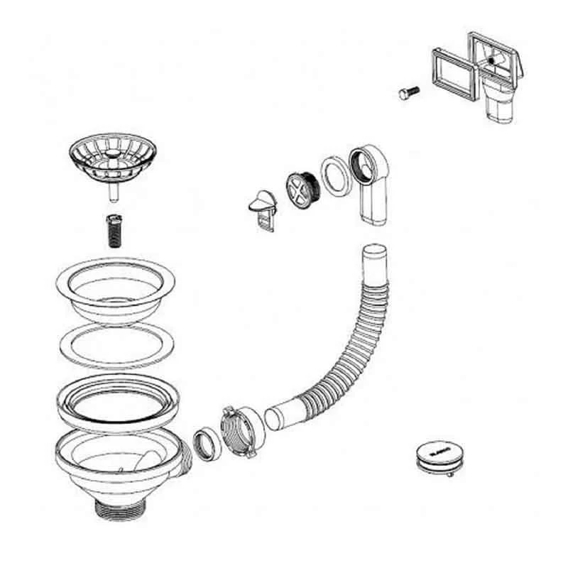 Blanco Universal Single Bowl Sink Waste Kit - BFK055 - Image 2
