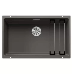 Blanco ETAGON 700-U Silgranit 1 Bowl Undermount Kitchen Sink With Manual InFino Waste - Volcano Grey - 527261