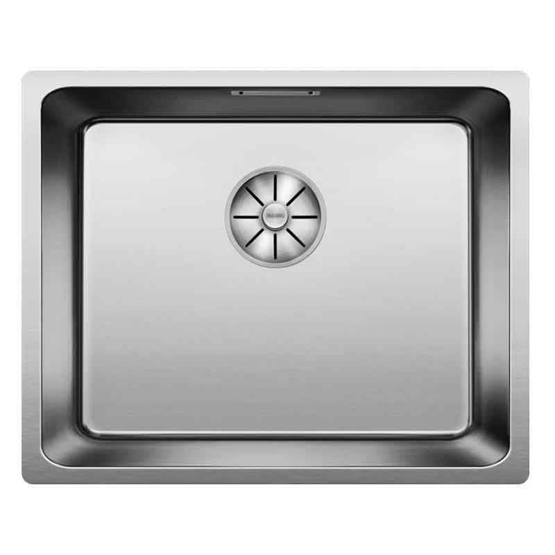 Blanco ANDANO 500-U 1 Bowl Undermount Stainless Steel Kitchen Sink With Manual InFino Drain System - Satin Polish - 522967 - Image 2