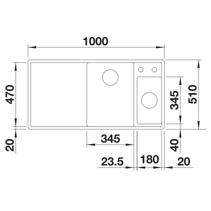Blanco AXIA III 6 S 1.5 Bowl Inset Silgranit Kitchen Sink With Remote Control InFino Drain System - Anthracite - 523472 - Image 2