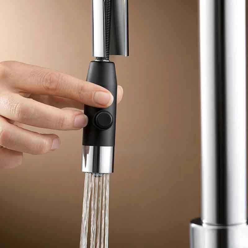 Blanco CARENA-S Vario Pull-Out Spout Silgranit-Look Dual Finish Kitchen Tap - Alumetallic/Chrome - BM3118AL - Image 2