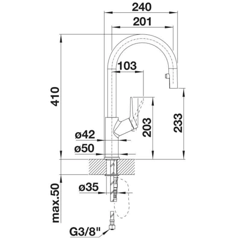 Blanco CARENA-S Vario Pull-Out Spout Silgranit-Look Dual Finish Kitchen Tap - Alumetallic/Chrome - BM3118AL - Image 3