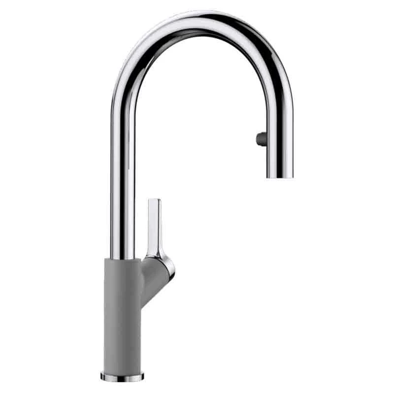 Blanco CARENA-S Vario Pull-Out Spout Silgranit-Look Dual Finish Kitchen Tap - Alumetallic/Chrome - BM3118AL