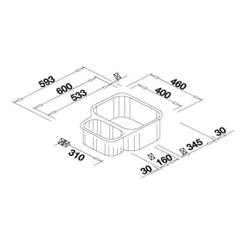 Blanco SUPREME 533-U 1.5 Bowl Stainless Steel Sink (Main Bowl Left) - BL450767 - Image 3