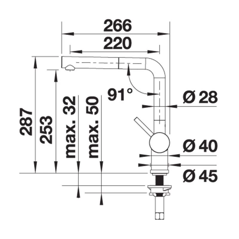 Blanco LINUS-S Silgranit Look Kitchen Mixer Tap With Pull-Out Spray - Soft White - 526959 - Image 4