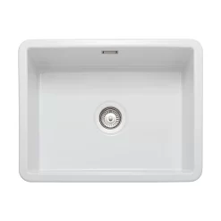 Rangemaster Rustique 598x462 1 Bowl Fire Clay Ceramic Kitchen Sink - White - CRUB5340WH/
