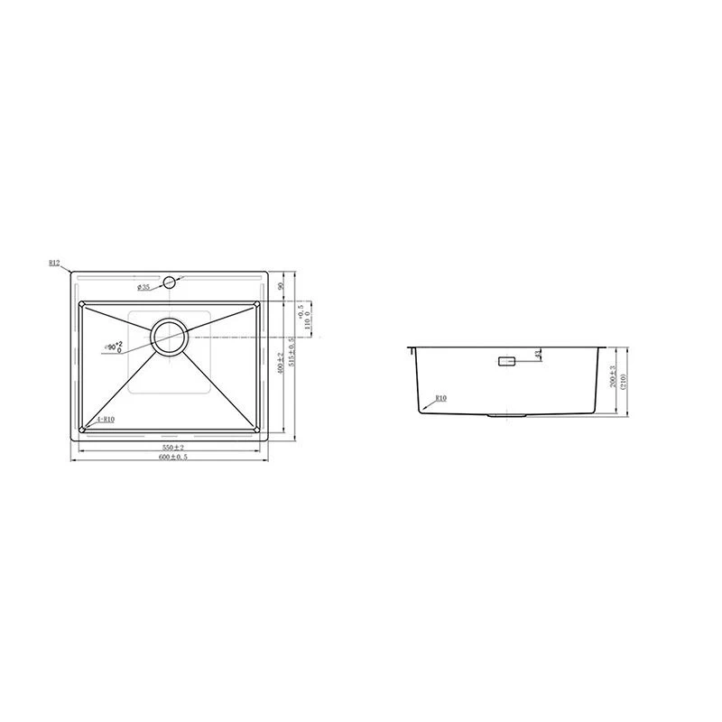 Rangemaster Cosmo 1 Bowl Stainless Steel Inset Kitchen Sink - Polished - CSM60/ - Image 2