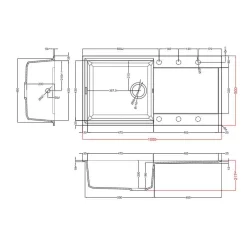 Reginox EASY 480 Elleci Single Bowl Granite Kitchen Sink - Black - EASY 480 B