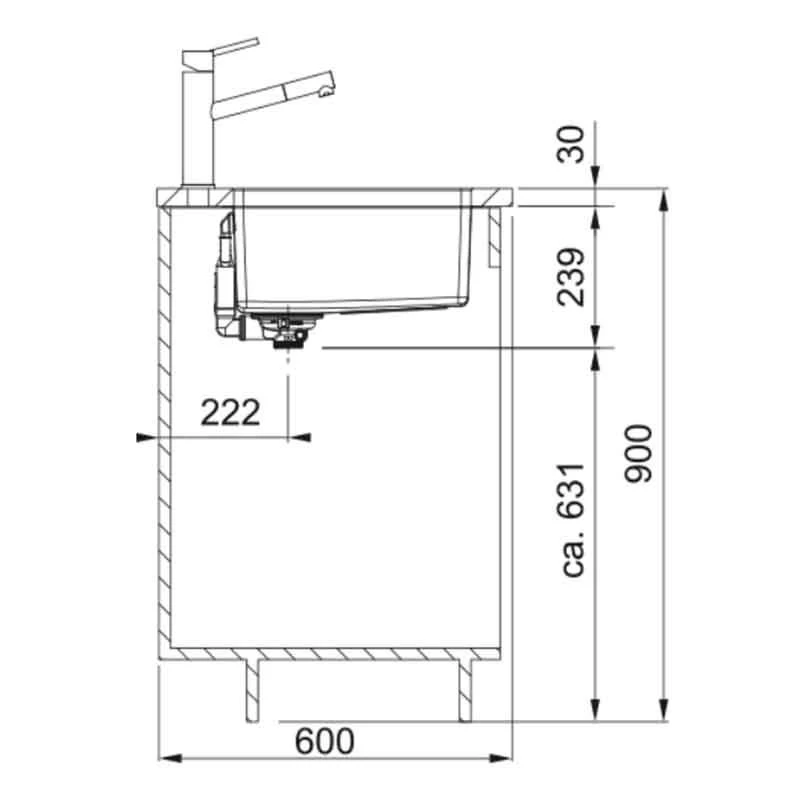 Franke Maris 1 Bowl Undermount Kitchen Sink MRX 110-45 - Stainless Steel - 122.0553.943 - Image 4