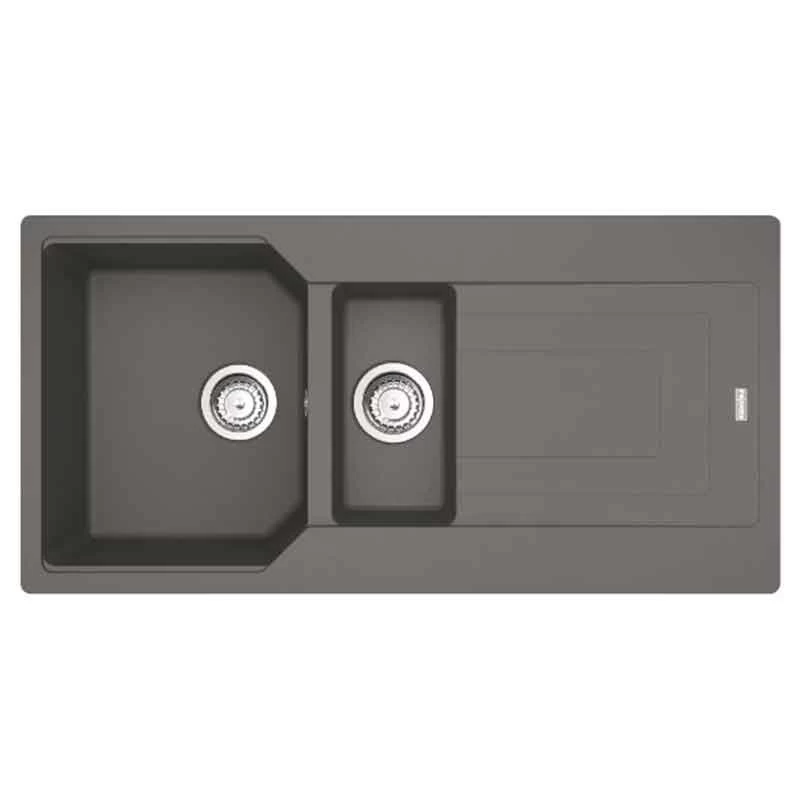 Franke Urban 1.5 Bowl Inset Fragranite Kitchen Sink Reversible UBG 651 - Stone Grey - 114.0689.391