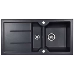 Thomas Denby Harmony MB 1.5 Bowl Reversible Ceramic Kitchen Sink & Drainer - Basalt - HAR1020BA