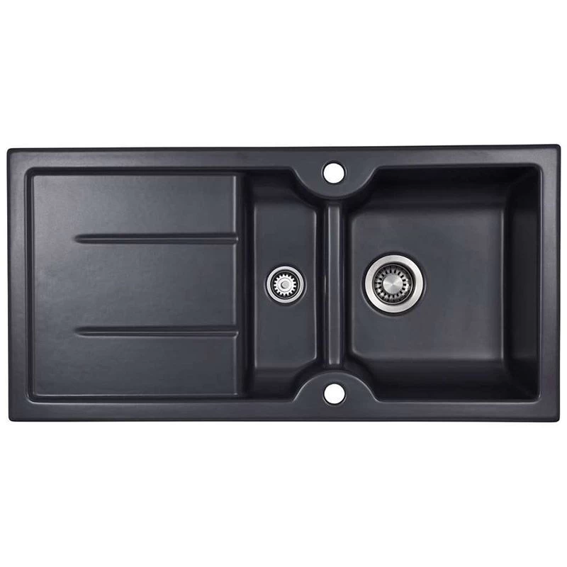 Thomas Denby Harmony MB 1.5 Bowl Reversible Ceramic Kitchen Sink & Drainer - Basalt - HAR1020BA