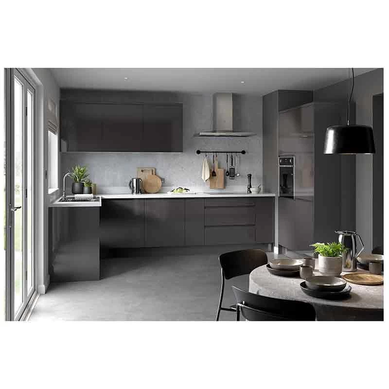 Kitchen Kit J-Pull 2400mm Larder Cabinet End Panel - Super Gloss - Graphite - Flatpacked - FKKJ0430 - Image 2
