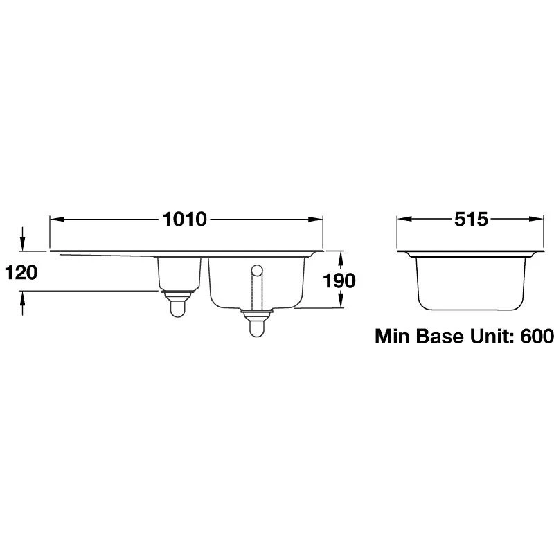Rangemaster Manhattan 1.5 Bowl Stainless Steel Kitchen Sink - MN10102L/ - Image 2