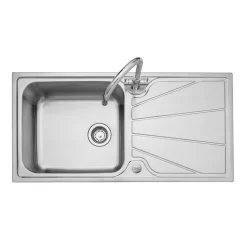 Leisure Nimbus 1 Bowl Inset Kitchen Sink With Reversible Drainer - Polished Stainless Steel - NIM1051/